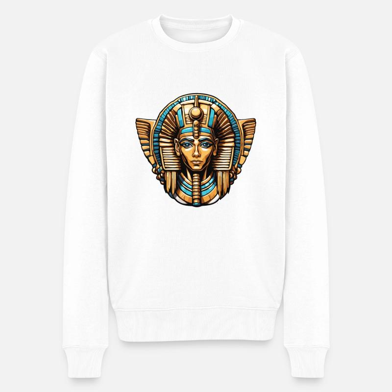 Egypte / Pharaon / Momies / Hiéroglyphes / Sphinx - Pull Premium bio Homme - blanc