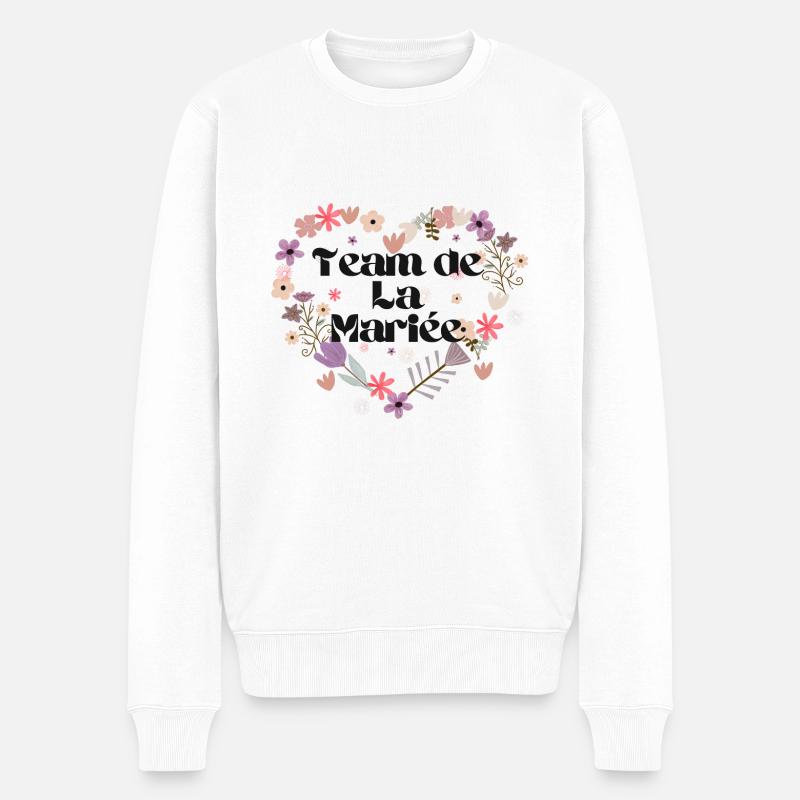 Blumenherz Braut Team - Männer Premium Bio Pullover - Weiß