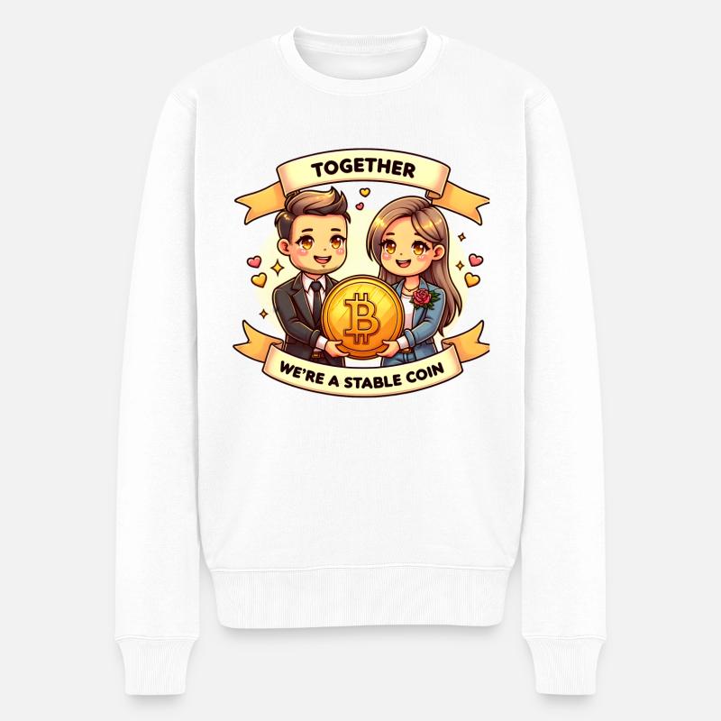 Together We're a Stable Coin Bitcoin - Männer Premium Bio Pullover - Weiß