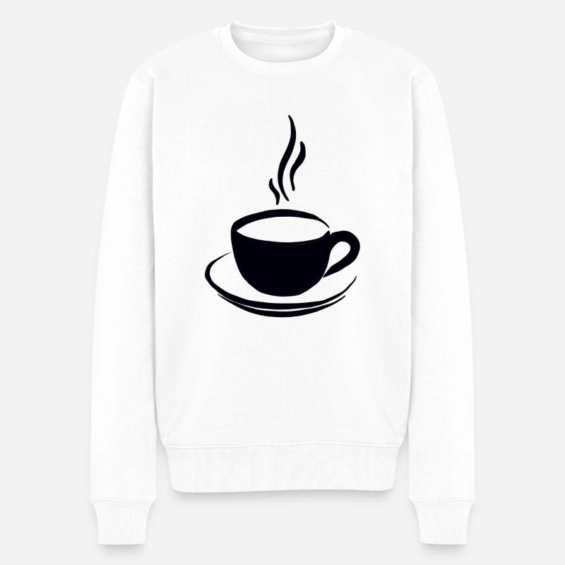 Kaffeepause - Männer Premium Bio Pullover - Weiß
