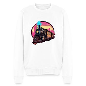 Zug / Lokomotive / Dampflok / Eisenbahn / Lock - Männer Premium Bio Pullover - Weiß - Vorne - Thijin (182cm)