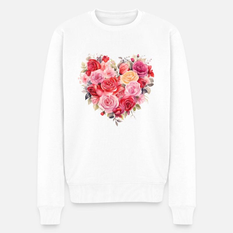 Bouquet de roses - Pull Premium bio Homme - blanc