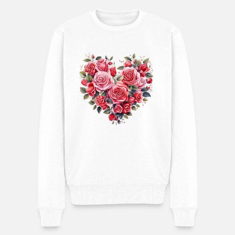 Coeur de rose - Pull Premium bio Homme - blanc