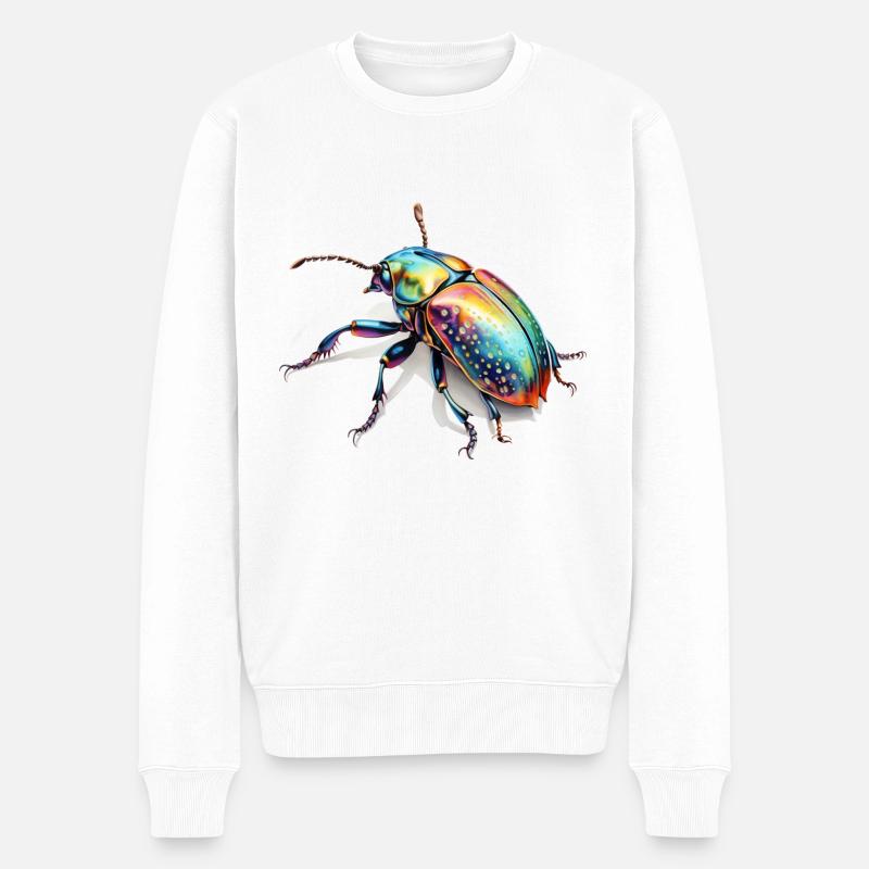 Regenbogen- - Männer Premium Bio Pullover - Weiß
