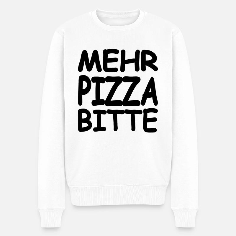 Pizza - Männer Premium Bio Pullover - Weiß