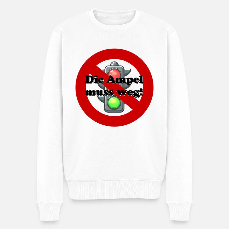 Die Ampel muss weg - Männer Premium Bio Pullover - Weiß
