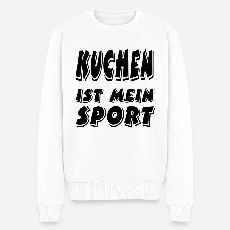 Kuchen - Männer Premium Bio Pullover - Weiß