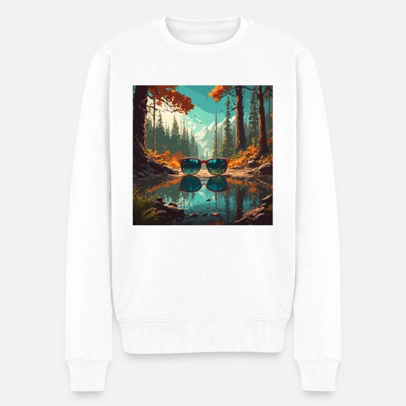 Sunglasses / Reflection / Forest / Reflection - Men's Premium Organic Jumper - white