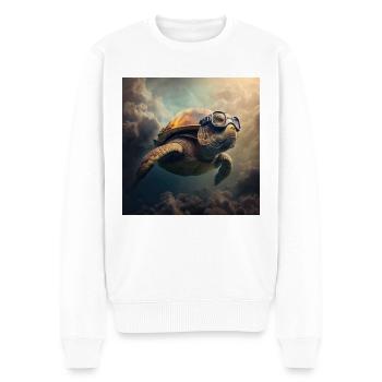 Fliegende Schildkröte - Männer Premium Bio Pullover - Weiß - Vorne - Thijin (182cm)