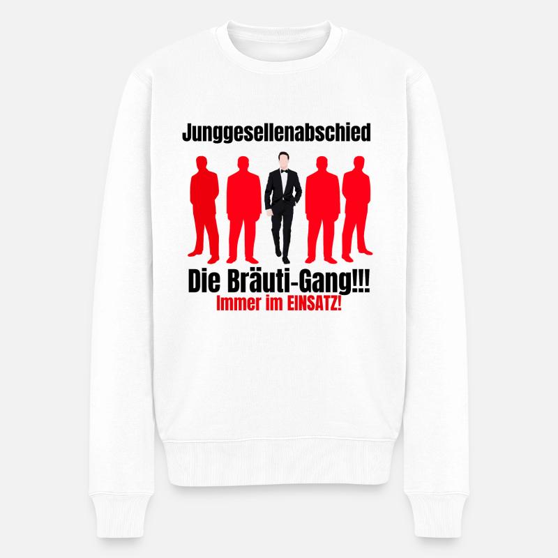 BräutigamJGA - Männer Premium Bio Pullover - Weiß