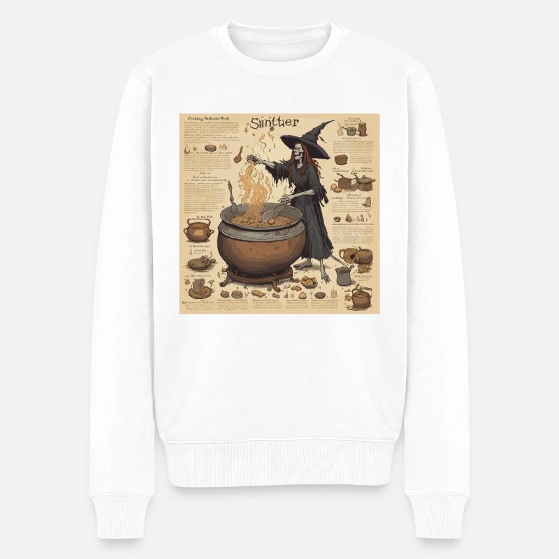 Hexenhandbuch / Zauberbuch / Halloween / Herbst - Männer Premium Bio Pullover - Weiß