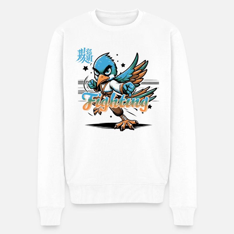Fighting Bird - Männer Premium Bio Pullover - Weiß