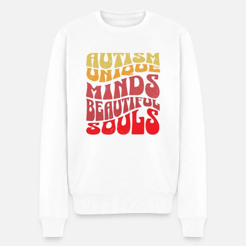 Autismus Einzigartige Köpfe, schöne Seelen - Männer Premium Bio Pullover - Weiß