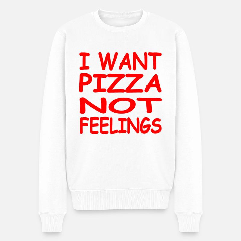Pizza - Männer Premium Bio Pullover - Weiß