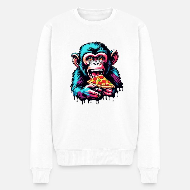 Pizza / Restauration rapide / Italienne / Margherita - Pull Premium bio Homme - blanc