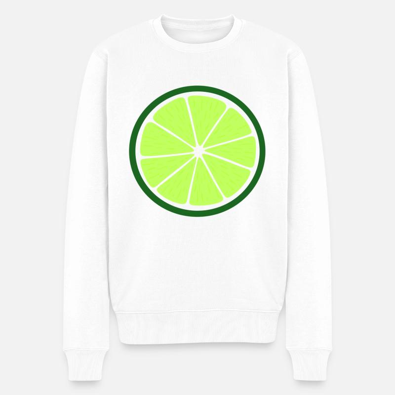 Limetten-Scheibe - Männer Premium Bio Pullover - Weiß