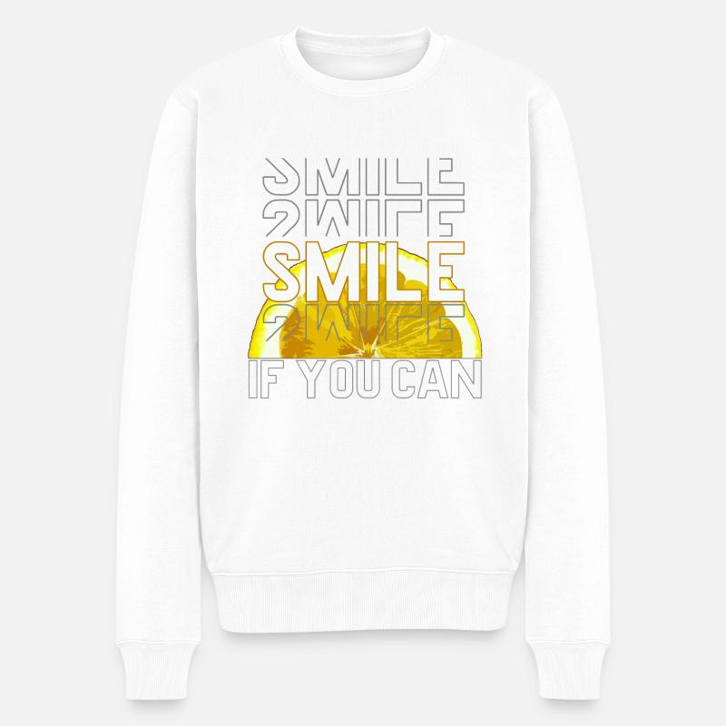 SMILE IF YOU CAN - Männer Premium Bio Pullover - Weiß