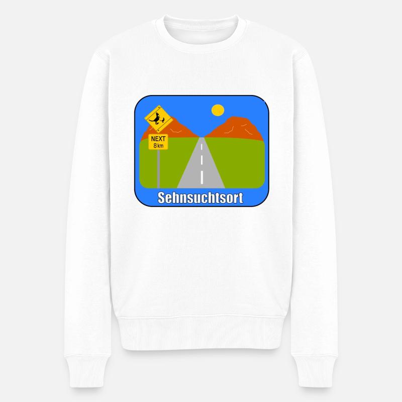 Sehnsuchtsort - Männer Premium Bio Pullover - Weiß