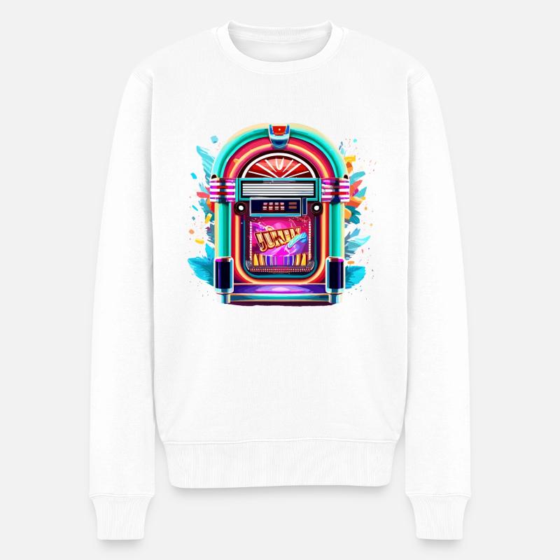 Jukebox / Musikautomat / Retro / 50er Jahre - Männer Premium Bio Pullover - Weiß