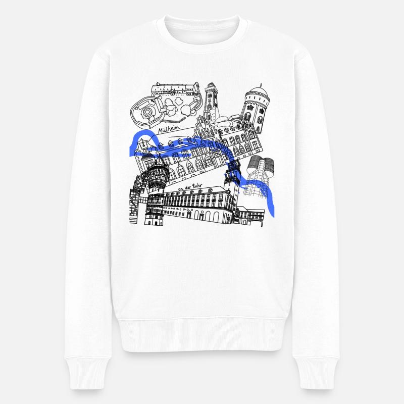 Mülheimer Wahrzeichen - Männer Premium Bio Pullover - Weiß