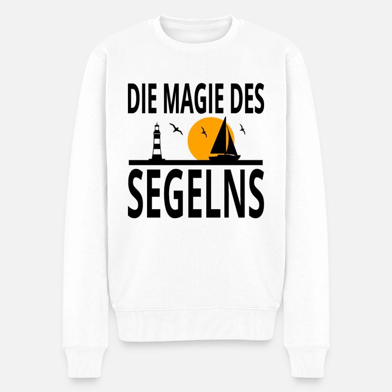 Segeln - Männer Premium Bio Pullover - Weiß