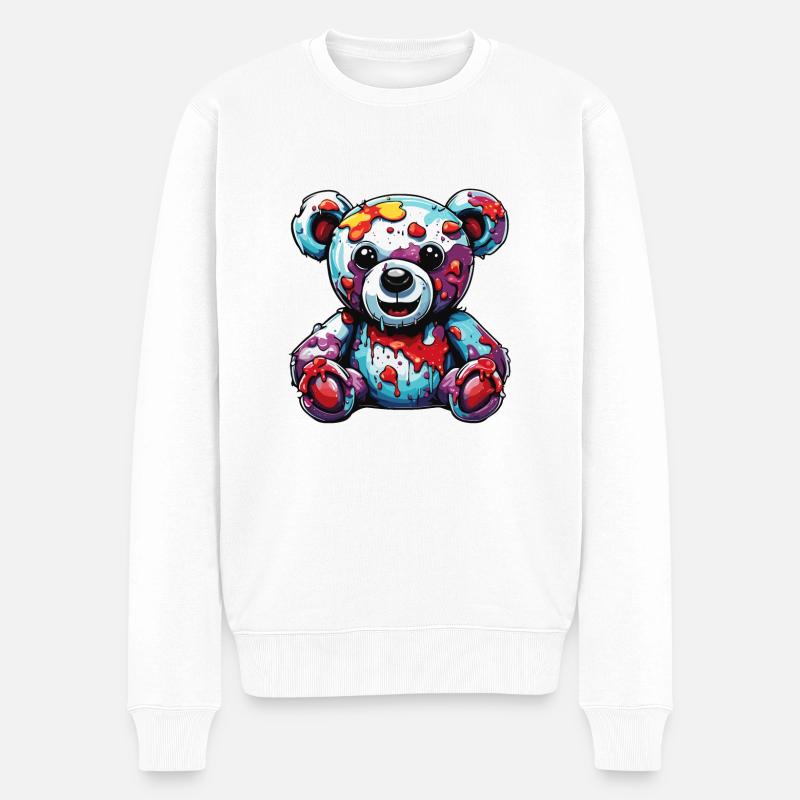 Teddybär / Kuscheltier / Stofftier / Geschenkidee - Männer Premium Bio Pullover - Weiß