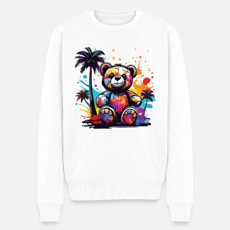 Teddybär / Kuscheltier / Stofftier / Geschenkidee - Männer Premium Bio Pullover - Weiß