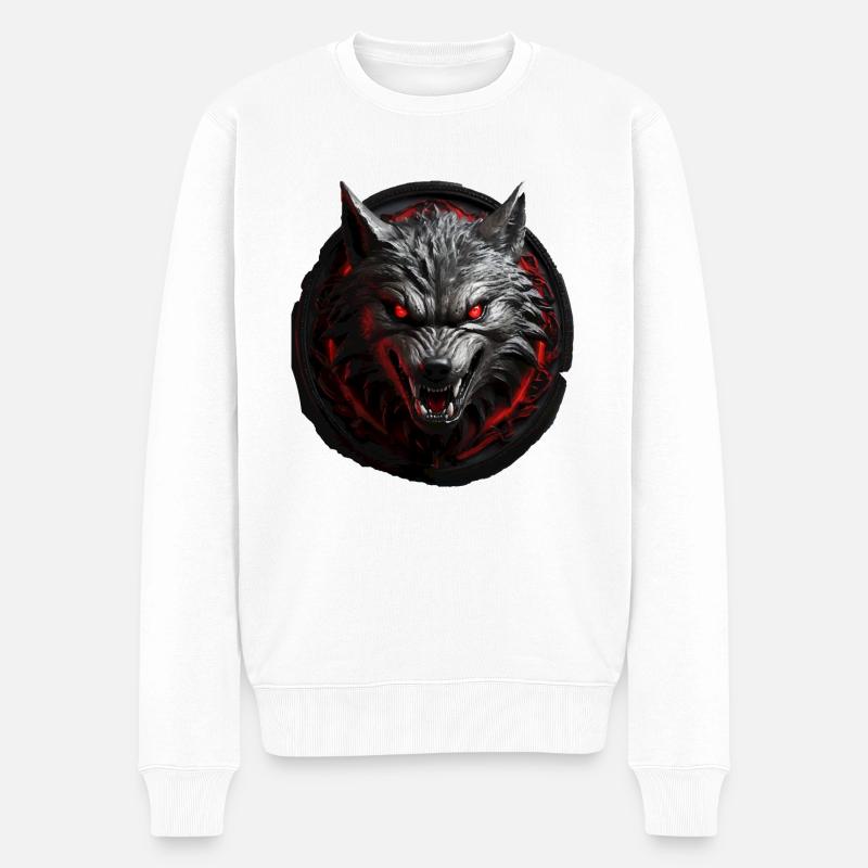 Devil's Wolf - Men's Premium Organic Jumper - white