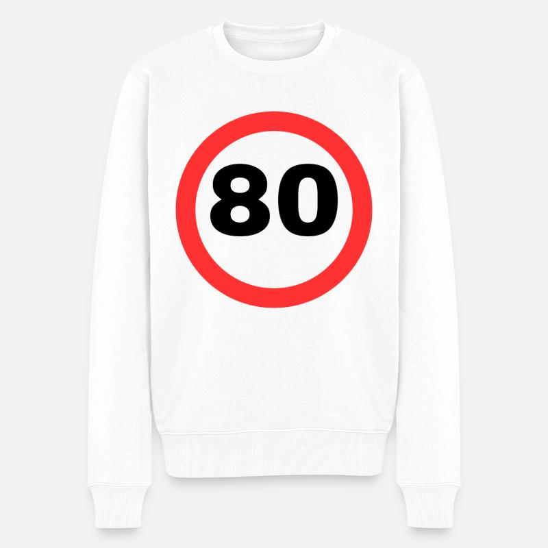 80 - Männer Premium Bio Pullover - Weiß
