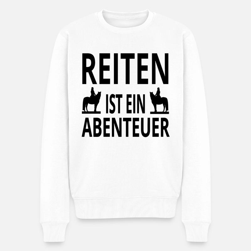 Reiten - Männer Premium Bio Pullover - Weiß