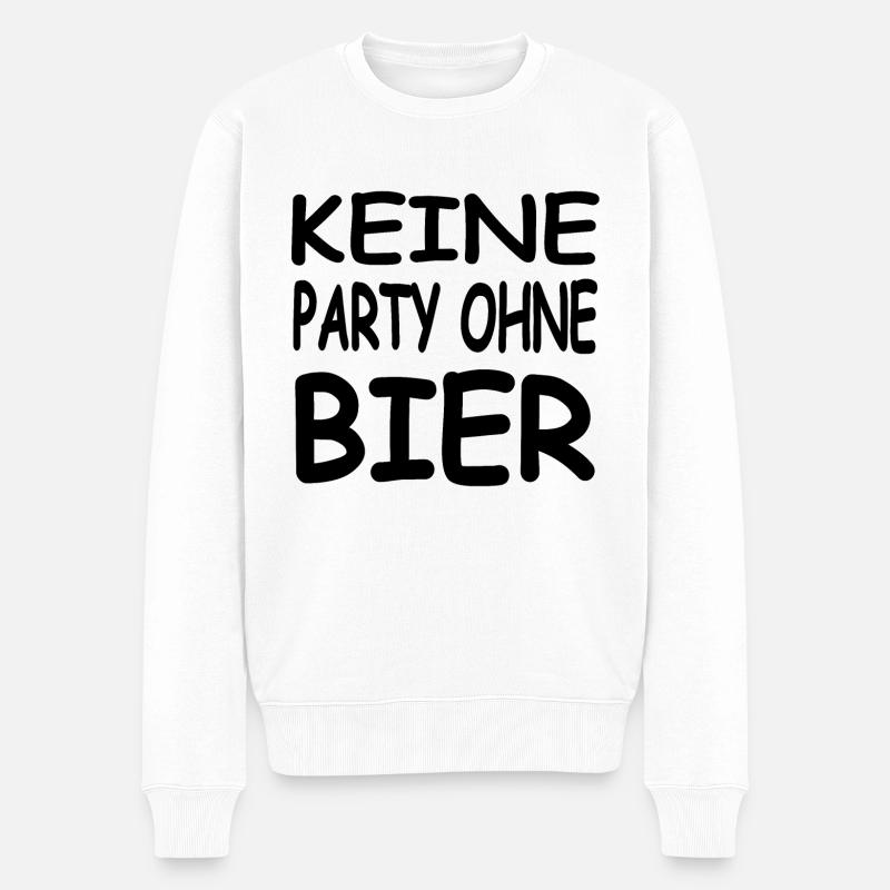 Bier - Männer Premium Bio Pullover - Weiß
