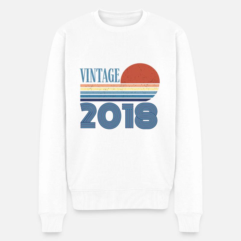 Jahrgang 2018 - Männer Premium Bio Pullover - Weiß
