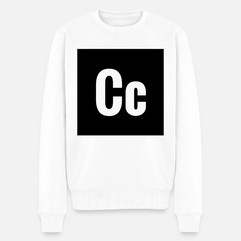 Buchstabe C square - Männer Premium Bio Pullover - Weiß