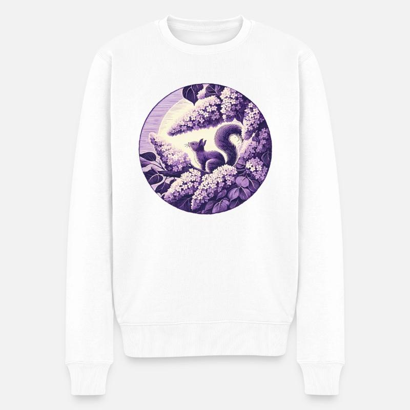 Art de l’écureuil lilas - Pull Premium bio Homme - blanc