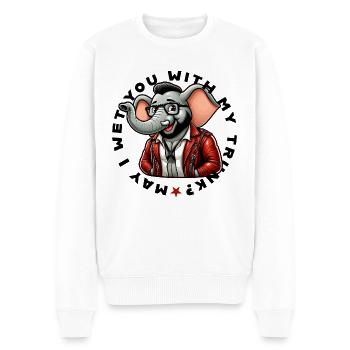 may I wet you with my trunk - Männer Premium Bio Pullover - Weiß - Vorne - Thijin (182cm)