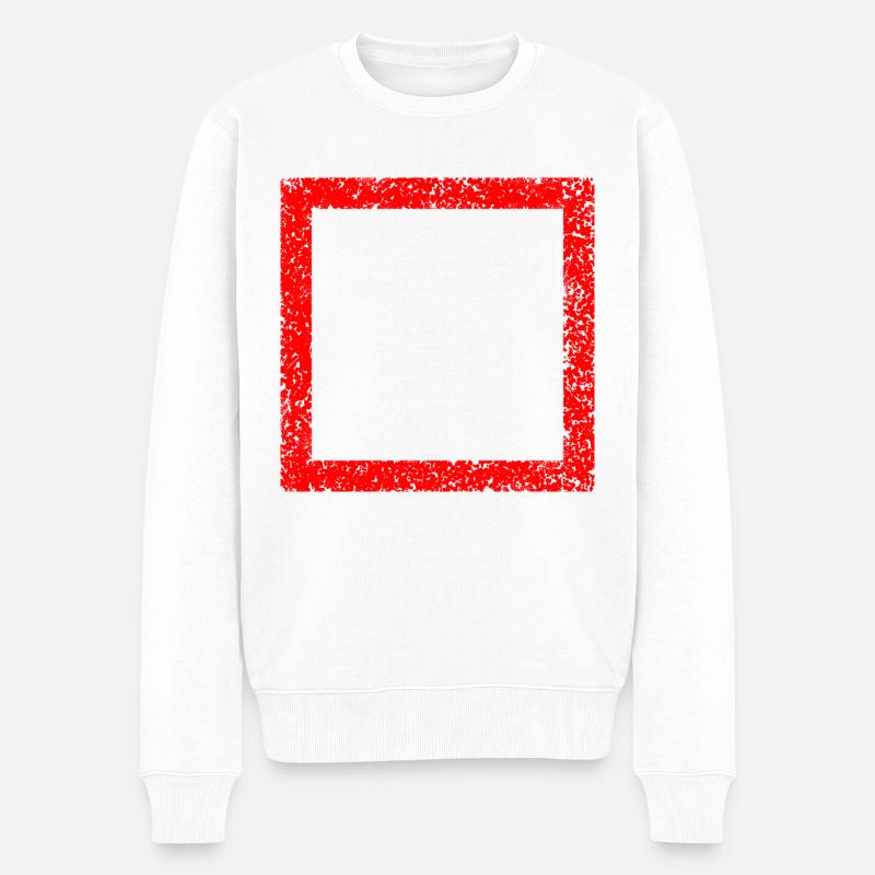 Cadre / Rouge - Pull Premium bio Homme - blanc