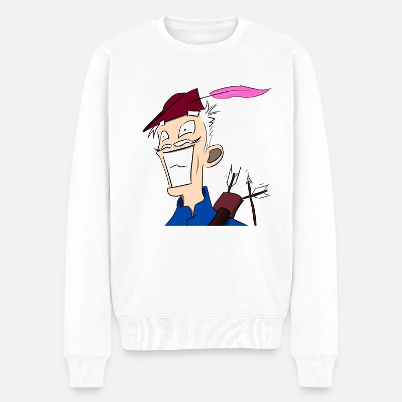 Robin Hood - Männer Premium Bio Pullover - Weiß