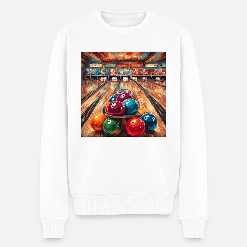 Bowling / Quilles / Bowling / Pin / Strike - Pull Premium bio Homme - blanc