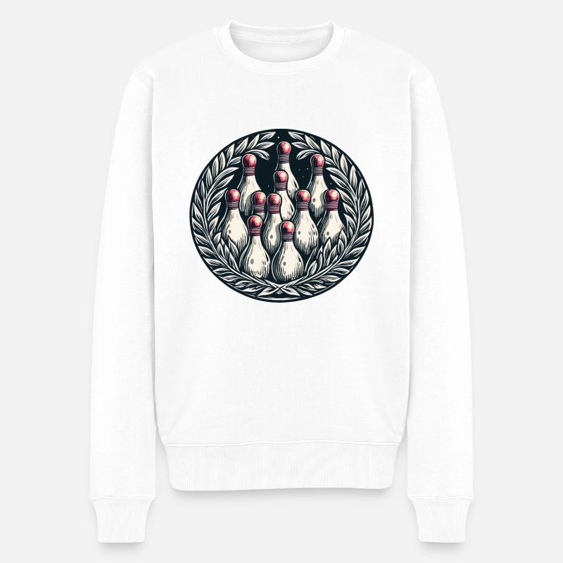 Bowling / Quilles / Bowling / Pin / Strike - Pull Premium bio Homme - blanc