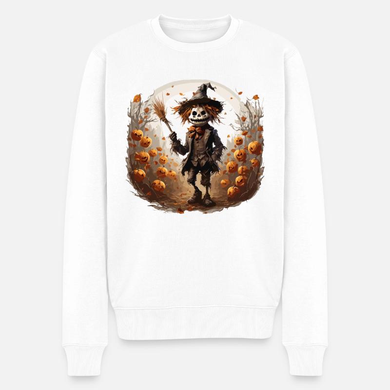 Vogelscheuche / Erntehelfer / Maisfeld / Feld - Männer Premium Bio Pullover - Weiß