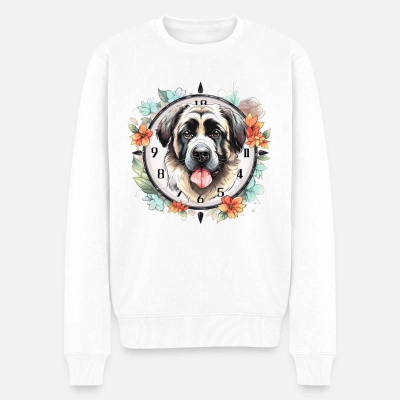 Der Fröhliche - Männer Premium Bio Pullover - Weiß