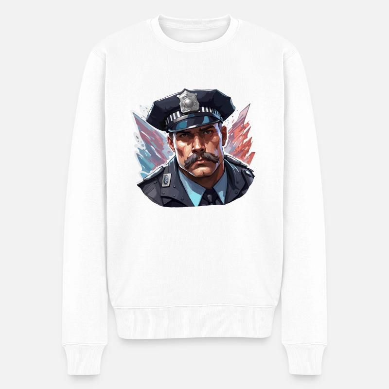 Polizei / Einsatz / Beruf / Job / Einsatzkräfte - Männer Premium Bio Pullover - Weiß