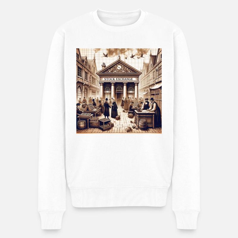 Erste Börse überhaupt - Männer Premium Bio Pullover - Weiß