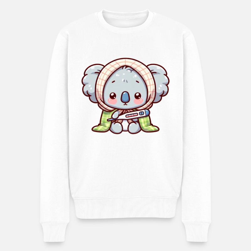 Un mignon koala malade - Pull Premium bio Homme - blanc