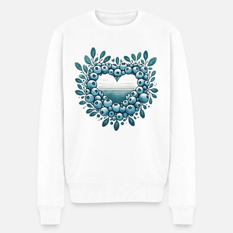 Heidelbeeren - Männer Premium Bio Pullover - Weiß