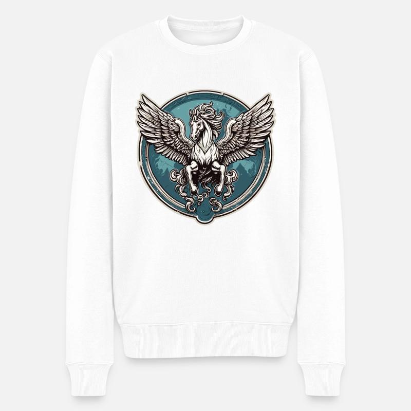 Pegasus / Flügel /griechisch / Fantasie - Männer Premium Bio Pullover - Weiß