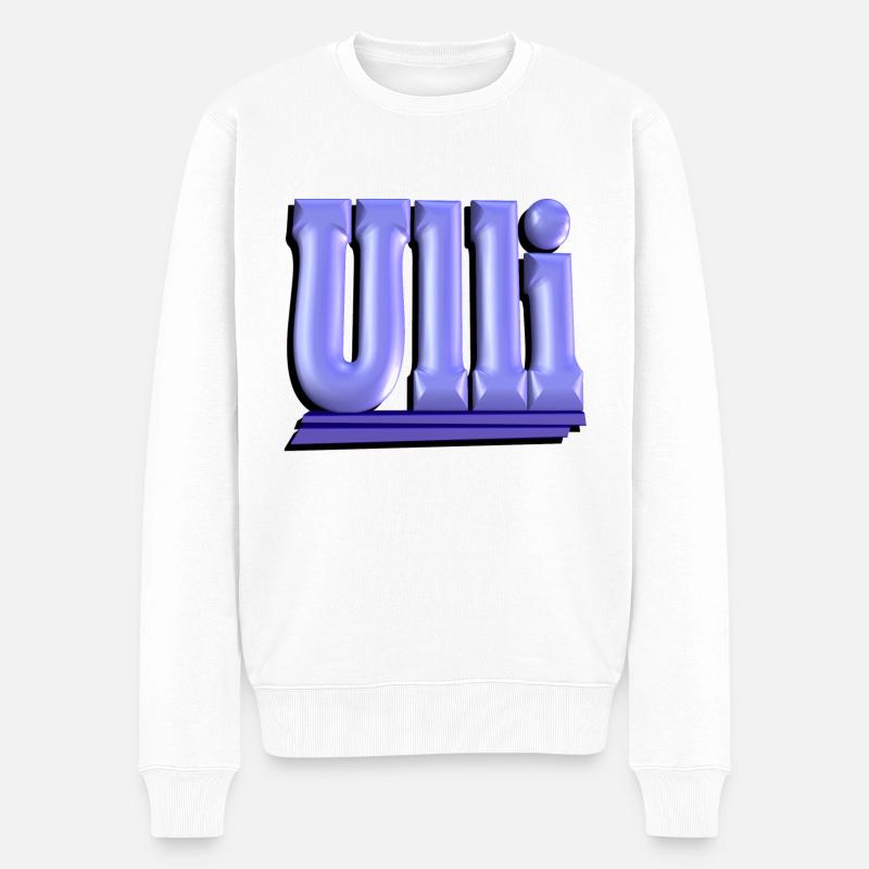 Ulli2b - Männer Premium Bio Pullover - Weiß