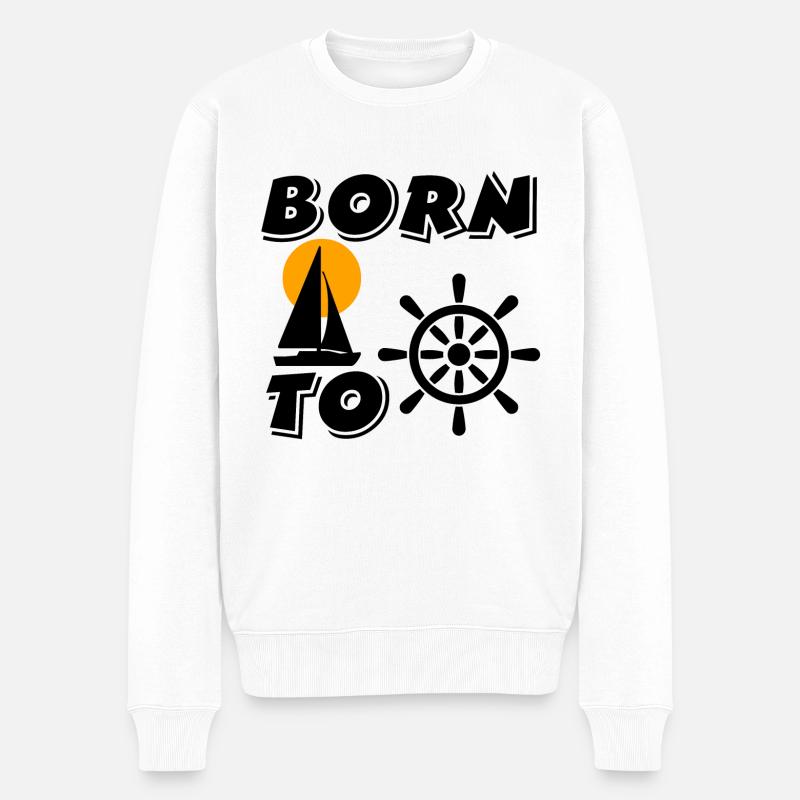 Segeln - Männer Premium Bio Pullover - Weiß