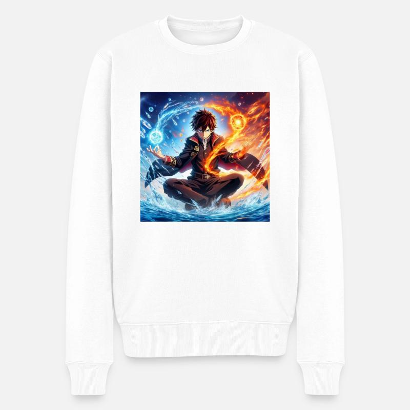 Mystic Warrior - Männer Premium Bio Pullover - Weiß