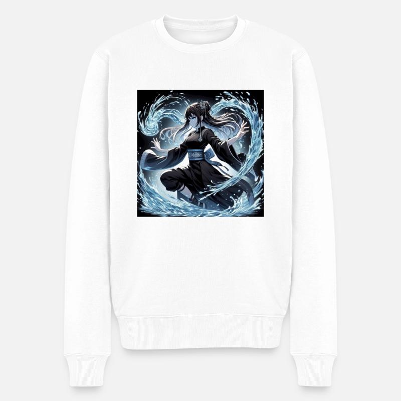 Danser avec l’élément eau - Pull Premium bio Homme - blanc